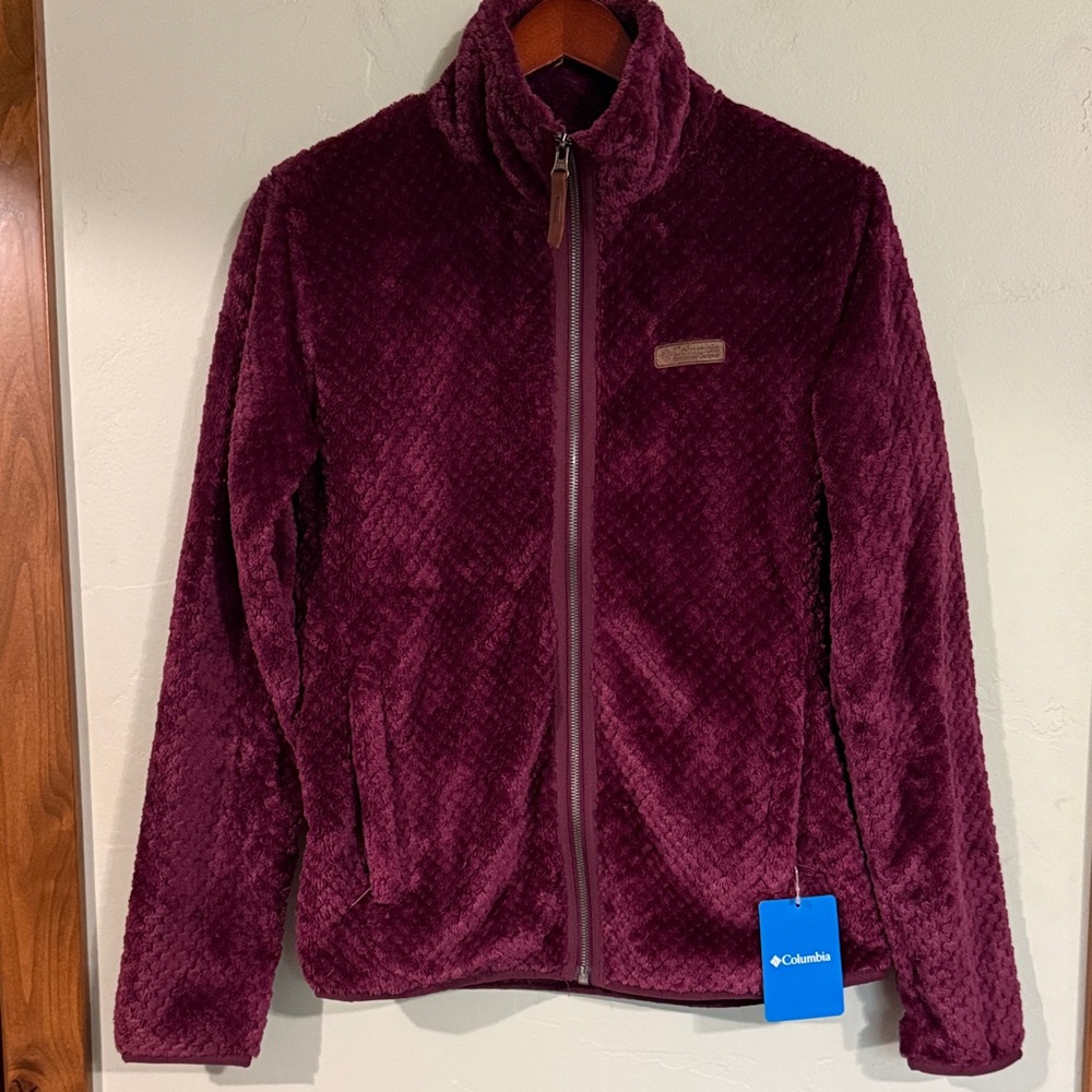 Columbia Deep Wine Textured Fleece Jacket